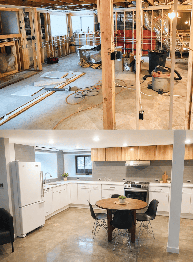 Finished basement / addition remodel by Alchemy Builders Inc